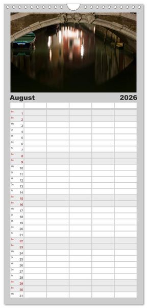 Produktbild: Familienplaner 2026 - Venedig bei Nacht mit 5 Spalten (Wandkalender, 21 x 45 cm) CALVENDO