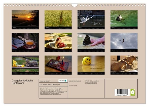 Produktbild: Gut gelaunt durch's Rentenjahr (Wandkalender 2026 DIN A3 quer), CALVENDO Monatskalender