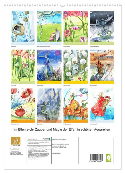 Produktbild: Im Elfenreich- Zauber und Magie der Elfen in sch&ouml;nen Aquarellen (hochwertiger Premium Wandkalender 2026 DIN A2 hoch), Kunstdruck in Hochglanz