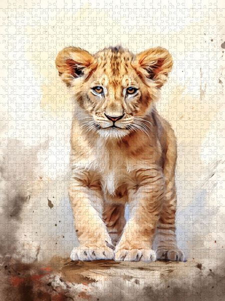 Produktbild: CALVENDO Puzzle Baby-L&ouml;we | 1000 Teile Lege-Gr&ouml;&szlig;e 64x48cm Foto-Puzzle f&uuml;r gl&uuml;ckliche Stunden