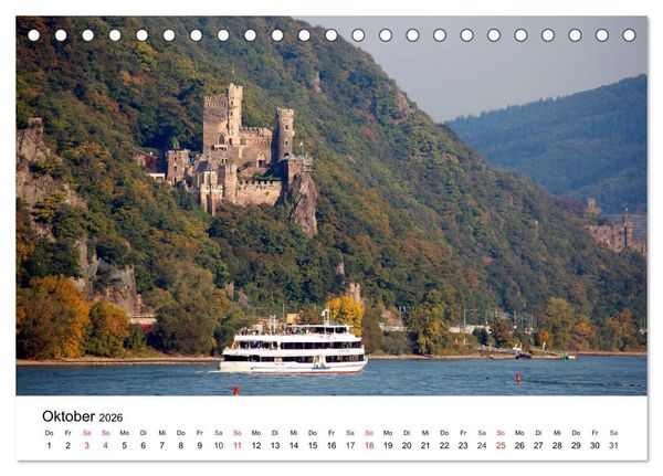 Produktbild: Rhein und Burgen (Tischkalender 2026 DIN A5 quer), CALVENDO Monatskalender