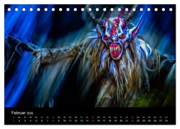 Produktbild: Perchten und Krampusse im Voralpenland (Tischkalender 2026 DIN A5 quer), CALVENDO Monatskalender