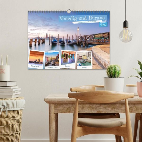 Produktbild: Venedig und Burano - Lagunenstadt und bunte H&auml;user (Wandkalender 2027 DIN A3 quer), CALVENDO Monatskalender