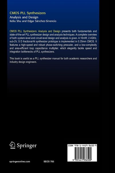 Produktbild: CMOS PLL Synthesizers: Analysis and Design
