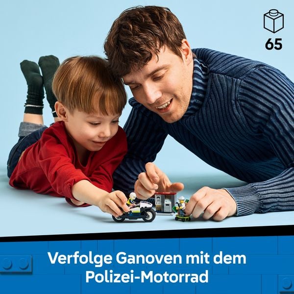 Produktbild: LEGO City Verfolgungsjagd mit dem Polizeimotorrad Spielset 60455