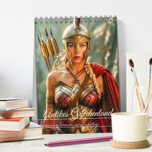 Produktbild: Antikes Griechenland - Fantasievolle Heldinnen von Sparta bis Troja (Tischkalender 2026 DIN A5 hoch), CALVENDO Monatskalender
