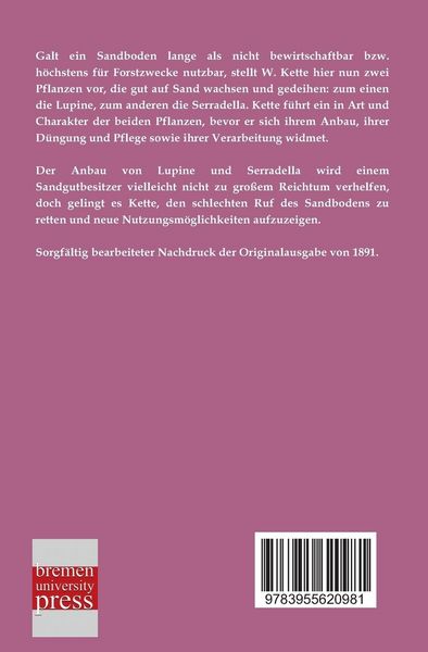 Produktbild: Die Lupine als Feldfrucht/Die Serradella, der Klee des Sandes