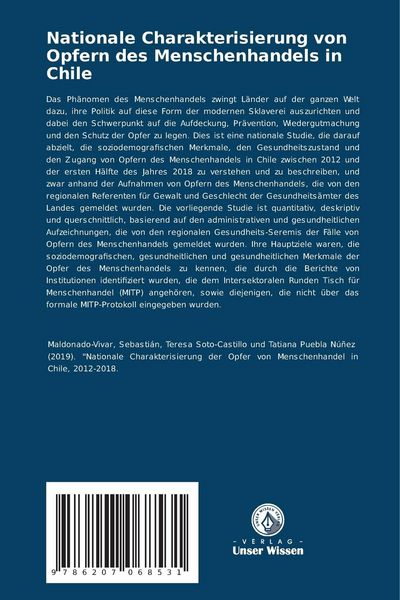 Produktbild: Nationale Charakterisierung von Opfern des Menschenhandels in Chile