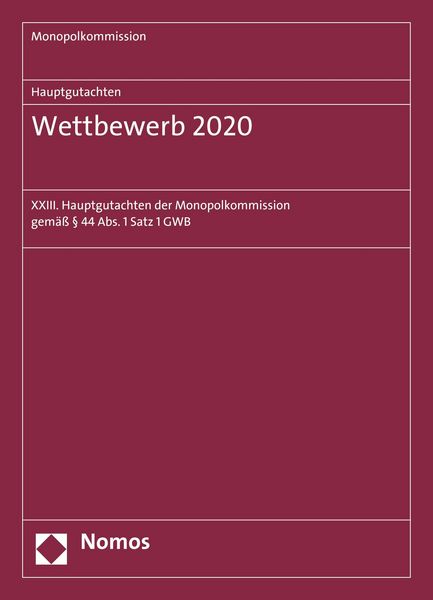 Produktbild: Hauptgutachten. Wettbewerb 2020