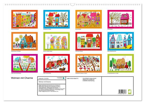 Produktbild: Wohnen mit Charme (Wandkalender 2026 DIN A2 quer), CALVENDO Monatskalender
