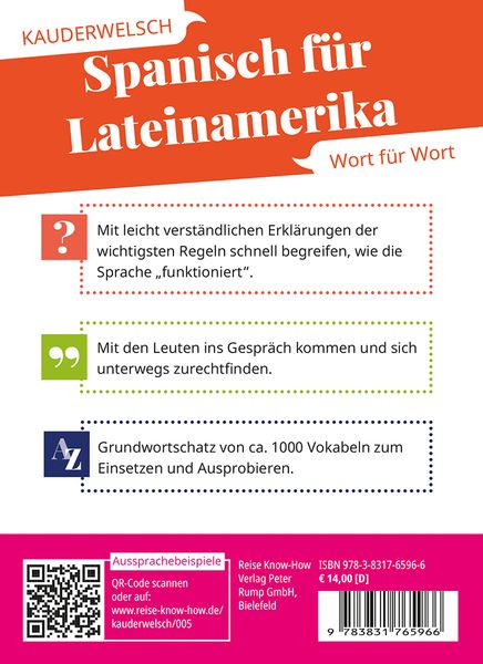 Produktbild: Reise Know-How Sprachf&uuml;hrer Spanisch f&uuml;r Lateinamerika - Wort f&uuml;r Wort