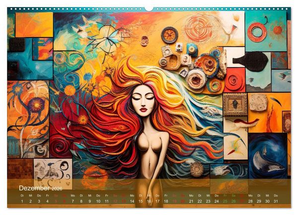 Produktbild: Vision&auml;re Leinwand: Kreative Symbole f&uuml;r Tr&auml;ume und Visionen (Wandkalender 2026 DIN A2 quer), CALVENDO Monatskalender