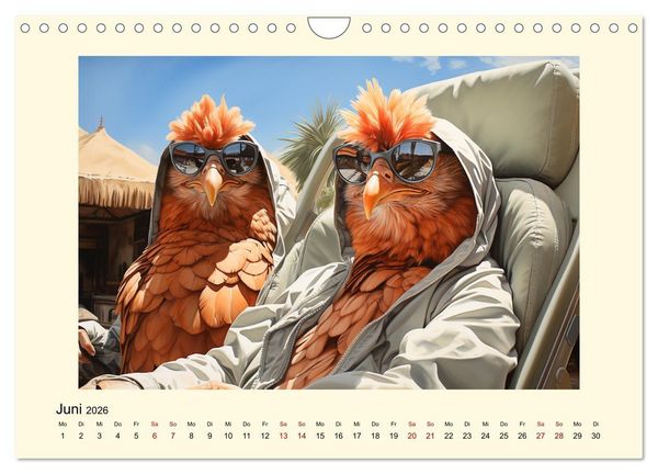 Produktbild: Verr&uuml;ckte H&uuml;hner (Wandkalender 2026 DIN A4 quer), CALVENDO Monatskalender
