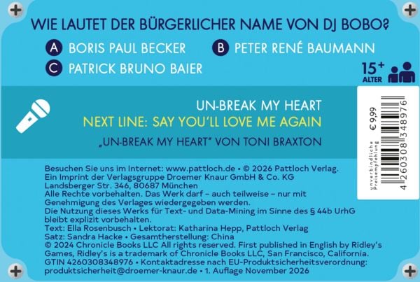 Produktbild: 1990er Musik Trivia Spiel