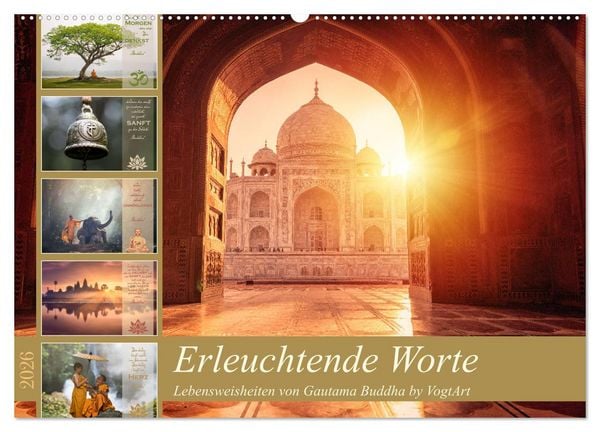 Produktbild: Erleuchtende Worte, Lebensweisheiten von Gautama Buddha by VogtArt (Wandkalender 2026 DIN A2 quer), CALVENDO Monatskalender