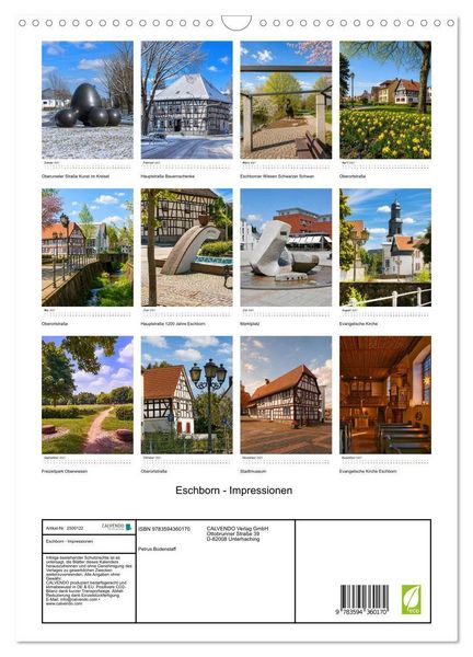 Produktbild: Eschborn - Impressionen (Wandkalender 2027 DIN A3 hoch), CALVENDO Monatskalender