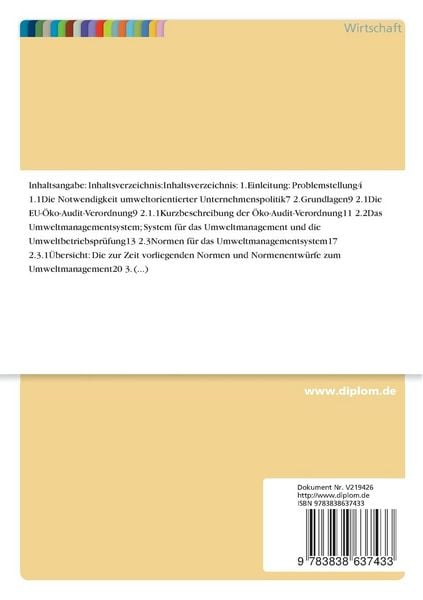 Produktbild: Leitfaden zur Einf&uuml;hrung eines Umweltmanagementsystems in lebensmittelverarbeitenden Betrieben