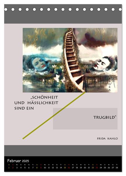 Produktbild: Frida Kahlo - Zitate im Dialog (Tischkalender 2025 DIN A5 hoch), CALVENDO Monatskalender