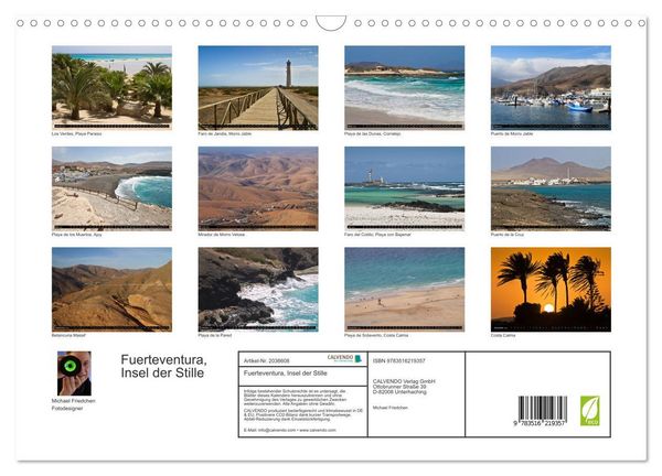 Produktbild: Fuerteventura, Insel der Stille (Wandkalender 2026 DIN A3 quer), CALVENDO Monatskalender