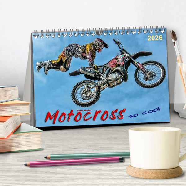 Produktbild: Motocross - so cool (Tischkalender 2026 DIN A5 quer), CALVENDO Monatskalender