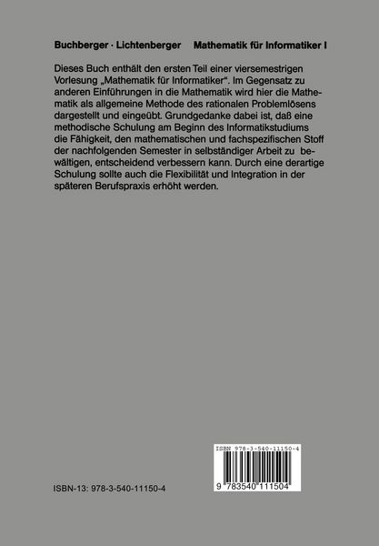 Produktbild: Mathematik f&uuml;r Informatiker I