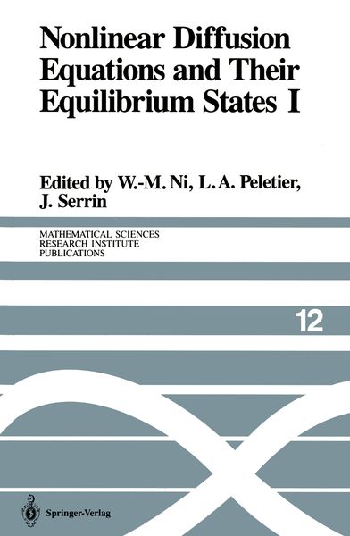 Produktbild: Nonlinear Diffusion Equations and Their Equilibrium States I