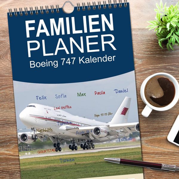 Produktbild: Familienplaner 2026 - Boeing 747 Kalender mit 5 Spalten (Wandkalender, 21 x 45 cm) CALVENDO