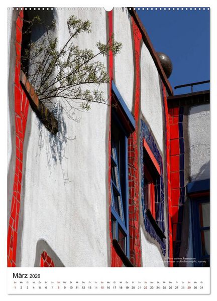 Produktbild: Wohnen unterm Regenturm - Ein Hundertwasser Architekturprojekt, 1991-94 (Wandkalender 2026 DIN A2 hoch), CALVENDO Monatskalender