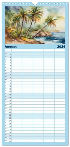 Produktbild: Familienplaner 2026 - Facetten des Meeres mit 5 Spalten (Wandkalender, 21 x 45 cm) CALVENDO