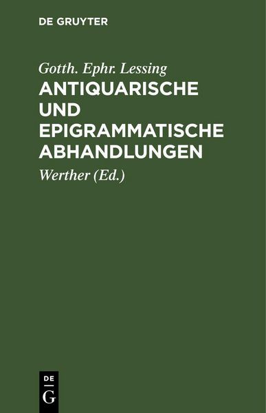 Produktbild: Antiquarische und epigrammatische Abhandlungen