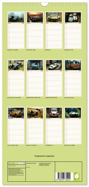 Produktbild: Familienplaner 2026 - Vergessene Legenden mit 5 Spalten (Wandkalender, 21 x 45 cm) CALVENDO