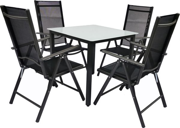 Produktbild: 5 tlg. Alu Gartenset Sitzgruppe Tisch St&uuml;hle 80 MA