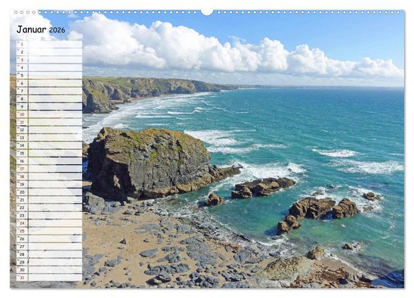 Produktbild: Cornwall. Terminkalender (hochwertiger Premium Wandkalender 2026 DIN A2 quer), Kunstdruck in Hochglanz