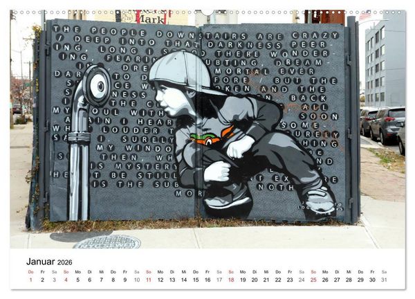 Produktbild: Brooklyn Street Art (Wandkalender 2026 DIN A2 quer), CALVENDO Monatskalender
