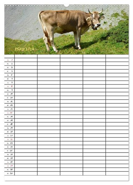 Produktbild: Bauernhoftiere Familienplaner (Wandkalender 2026 DIN A2 hoch), CALVENDO Monatskalender