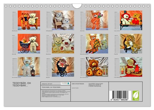 Produktbild: TEDDYB&Auml;R, OH TEDDYB&Auml;R... (Wandkalender 2026 DIN A4 quer), CALVENDO Monatskalender