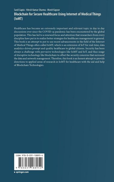 Produktbild: Blockchain for Secure Healthcare Using Internet of Medical Things (IoMT)