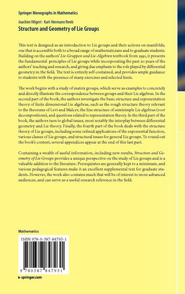 Produktbild: Structure and Geometry of Lie Groups