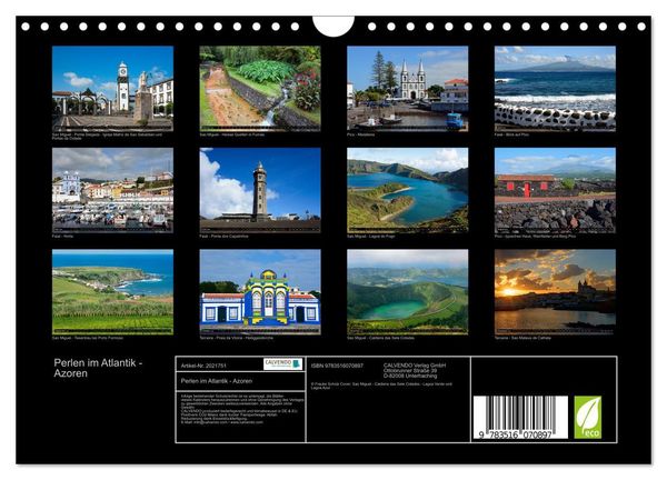 Produktbild: Perlen im Atlantik - Azoren (Wandkalender 2026 DIN A4 quer), CALVENDO Monatskalender