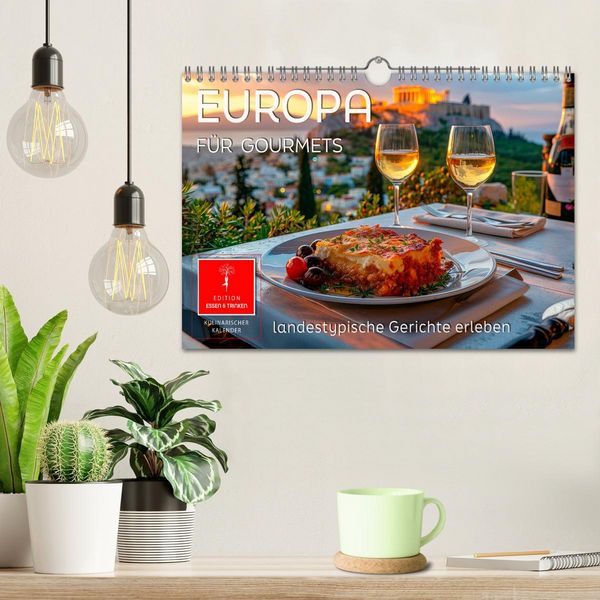 Produktbild: Europa f&uuml;r Gourmets - landestypische Gerichte erleben (Wandkalender 2026 DIN A4 quer), CALVENDO Monatskalender