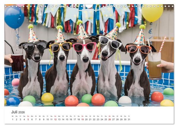 Produktbild: Funny Greyhounds - Windhunde mal anders (Wandkalender 2026 DIN A3 quer), CALVENDO Monatskalender