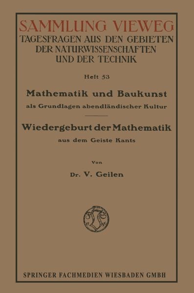 Produktbild: Mathematik und Baukunst als Grundlagen abendl&auml;ndischer Kultur