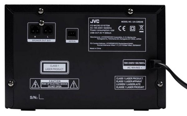 Produktbild: JVC UX-C25DAB Stereoanlage DAB+, Bluetooth&reg;, CD, USB, Schwarz