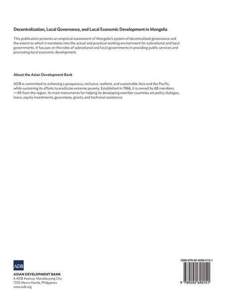 Produktbild: Decentralization, Local Governance, and Local Economic Development in Mongolia