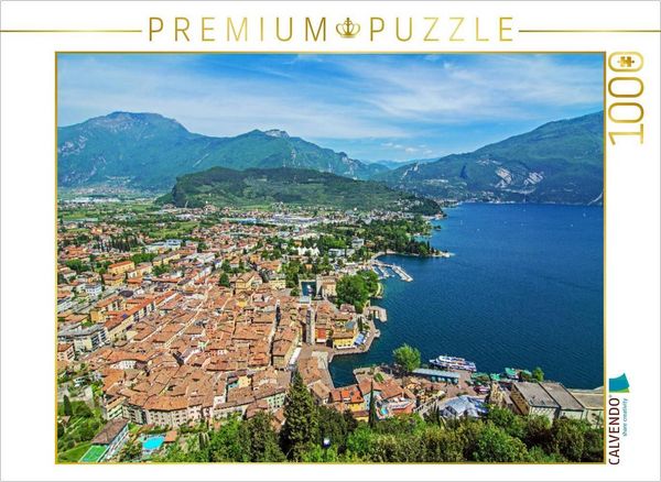 Produktbild: CALVENDO Puzzle Aussicht von der Bastione &uuml;ber Riva del Garda und den See | 1000 Teile Lege-Gr&ouml;&szlig;e 64x48cm Foto-Puzzle f&uuml;r gl&uuml;ckliche Stunden