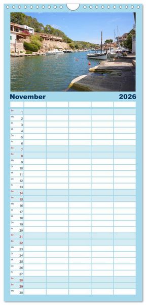 Produktbild: Familienplaner 2026 - Cala Figuera - Mallorcas Traumbucht mit 5 Spalten (Wandkalender, 21 x 45 cm) CALVENDO