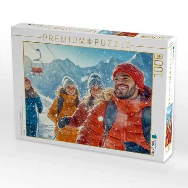 Produktbild: CALVENDO Puzzle Auf zur Gondel und zur n&auml;chsten Abfahrt | 1000 Teile Lege-Gr&ouml;&szlig;e 64x48cm Foto-Puzzle f&uuml;r gl&uuml;ckliche Stunden