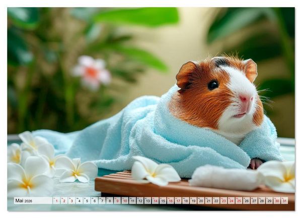 Produktbild: Meerschweinchen - Hauptsache Urlaub (Wandkalender 2026 DIN A4 quer), CALVENDO Monatskalender