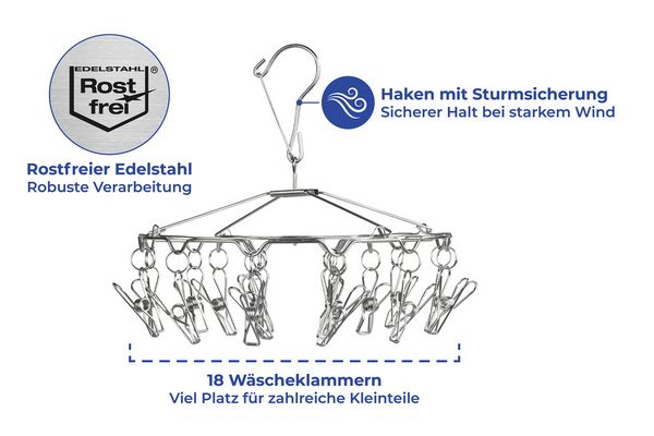 Produktbild: W&auml;sche-Rondell Edelstahl, W&auml;schetrockner