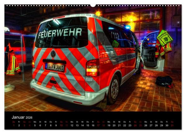 Produktbild: Berufsfeuerwehr Braunschweig (hochwertiger Premium Wandkalender 2026 DIN A2 quer), Kunstdruck in Hochglanz